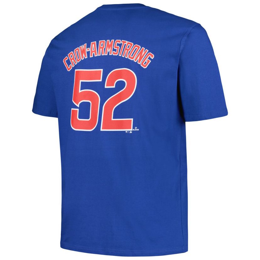 MLB Fanatics Pete Crow-Armstrong Chicago Cubs Big & Tall Name & Number T-Shirt