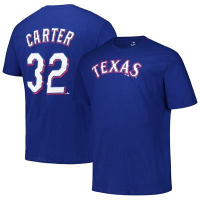 Men's MLB Fanatics Evan Carter Texas Rangers Big & Tall Name & Number T-Shirt, 2XL Tall