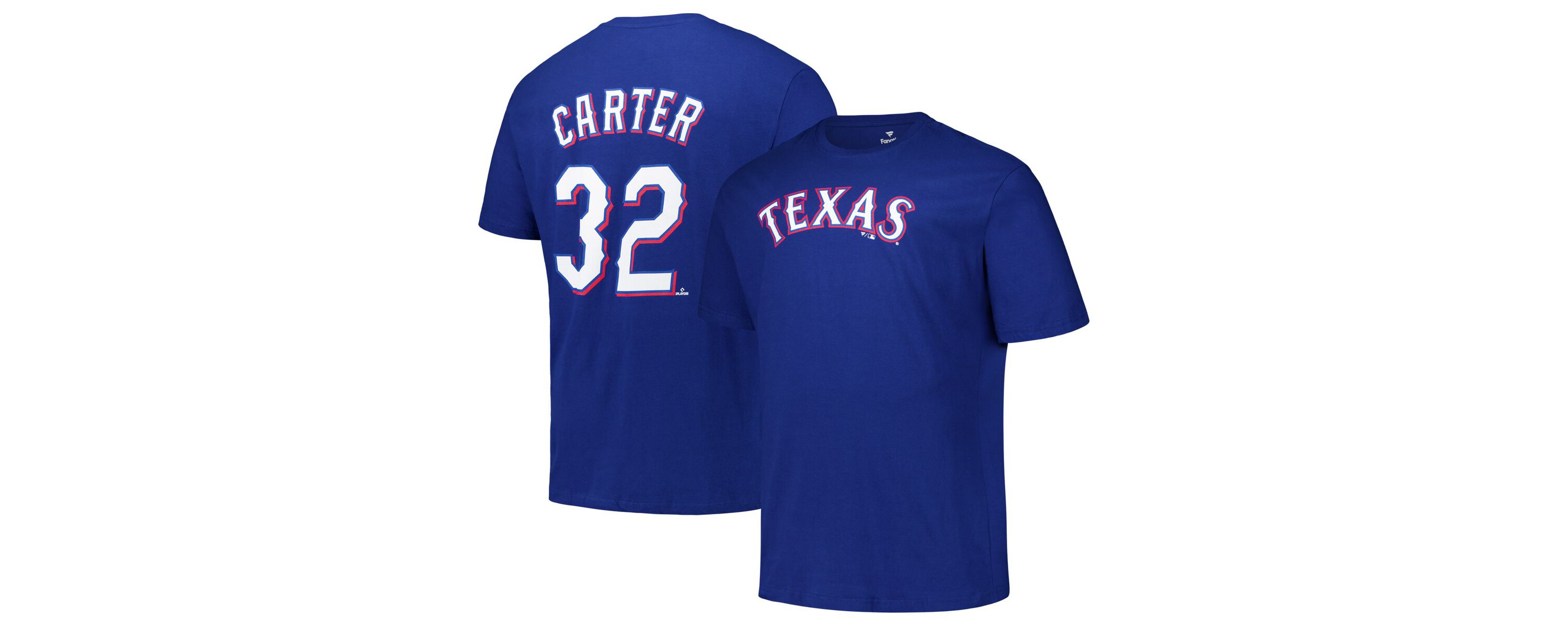 MLB Fanatics Evan Carter Texas Rangers Big & Tall Name & Number T-Shirt