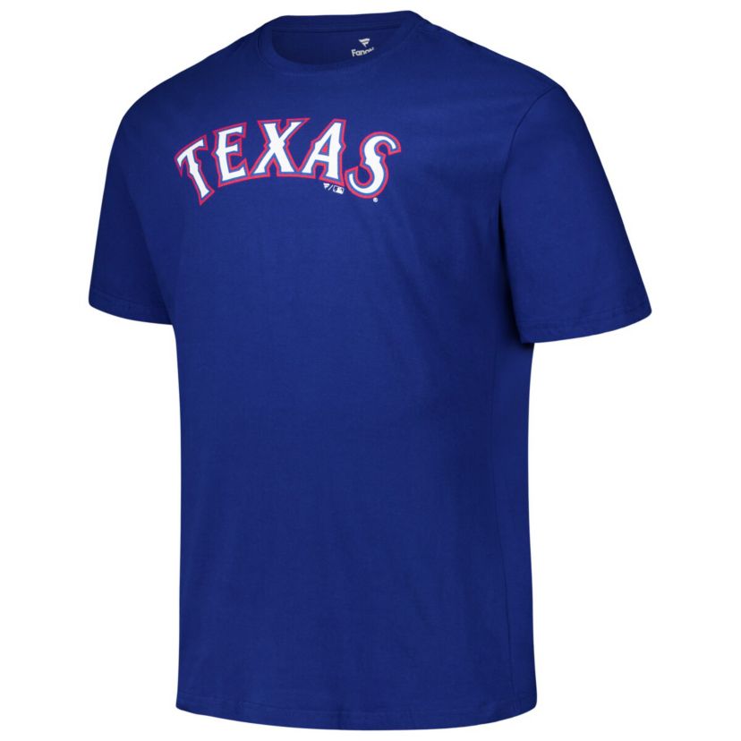 MLB Fanatics Evan Carter Texas Rangers Big & Tall Name & Number T-Shirt