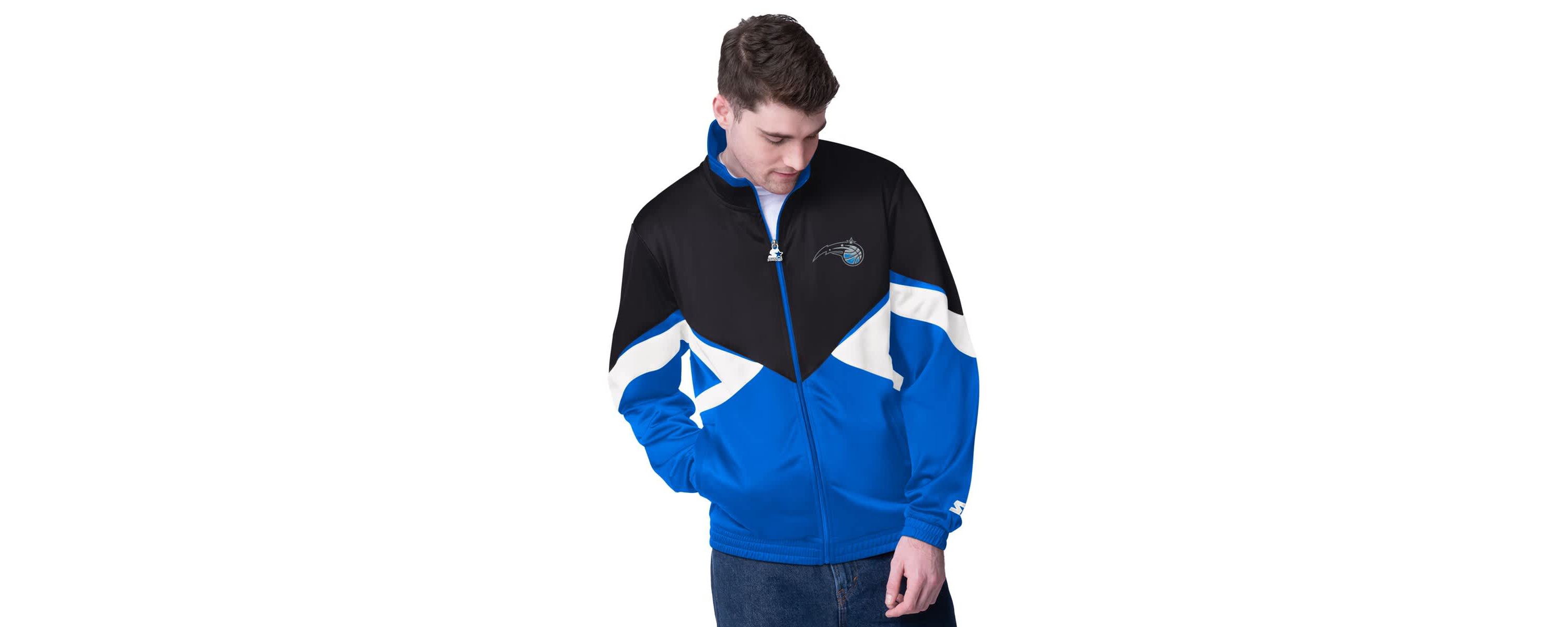 NBA Black/Blue Orlando Magic Rush Applique Full-Zip Track Jacket