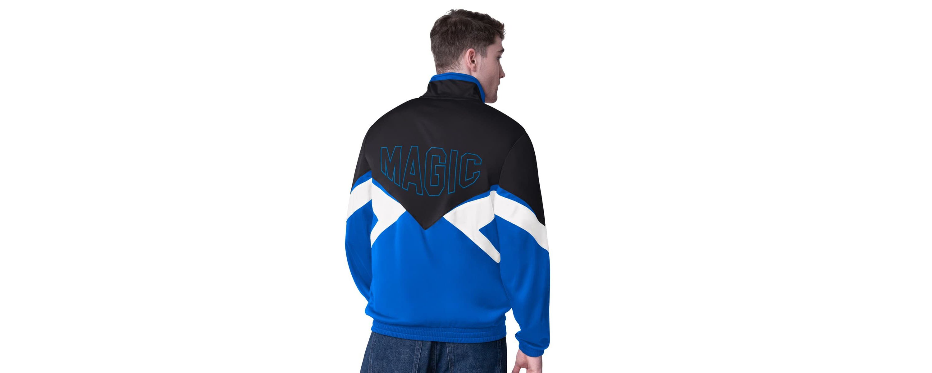 NBA Black/Blue Orlando Magic Rush Applique Full-Zip Track Jacket