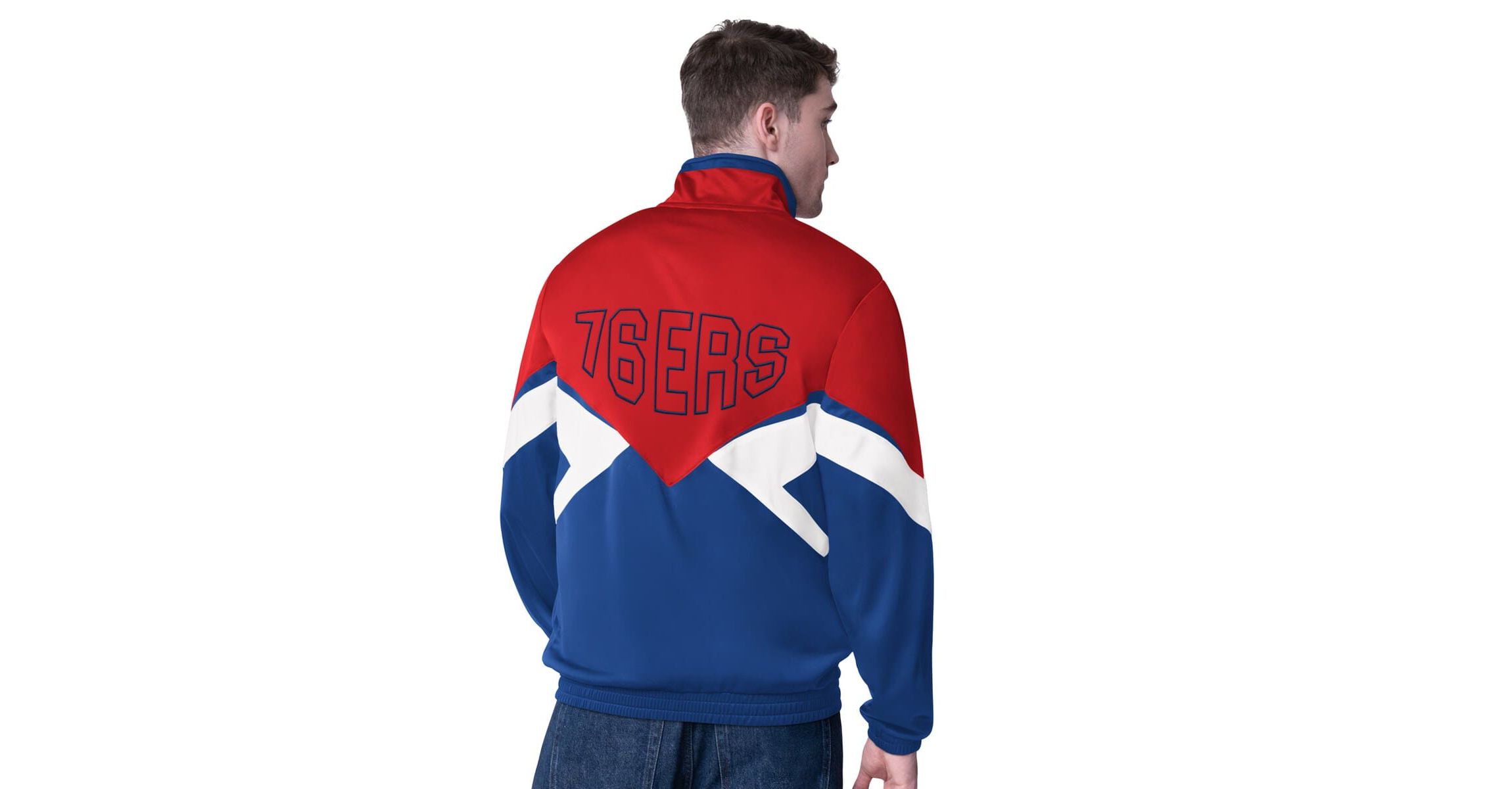 NBA Red/Royal Philadelphia 76ers Rush Applique Full-Zip Track Jacket