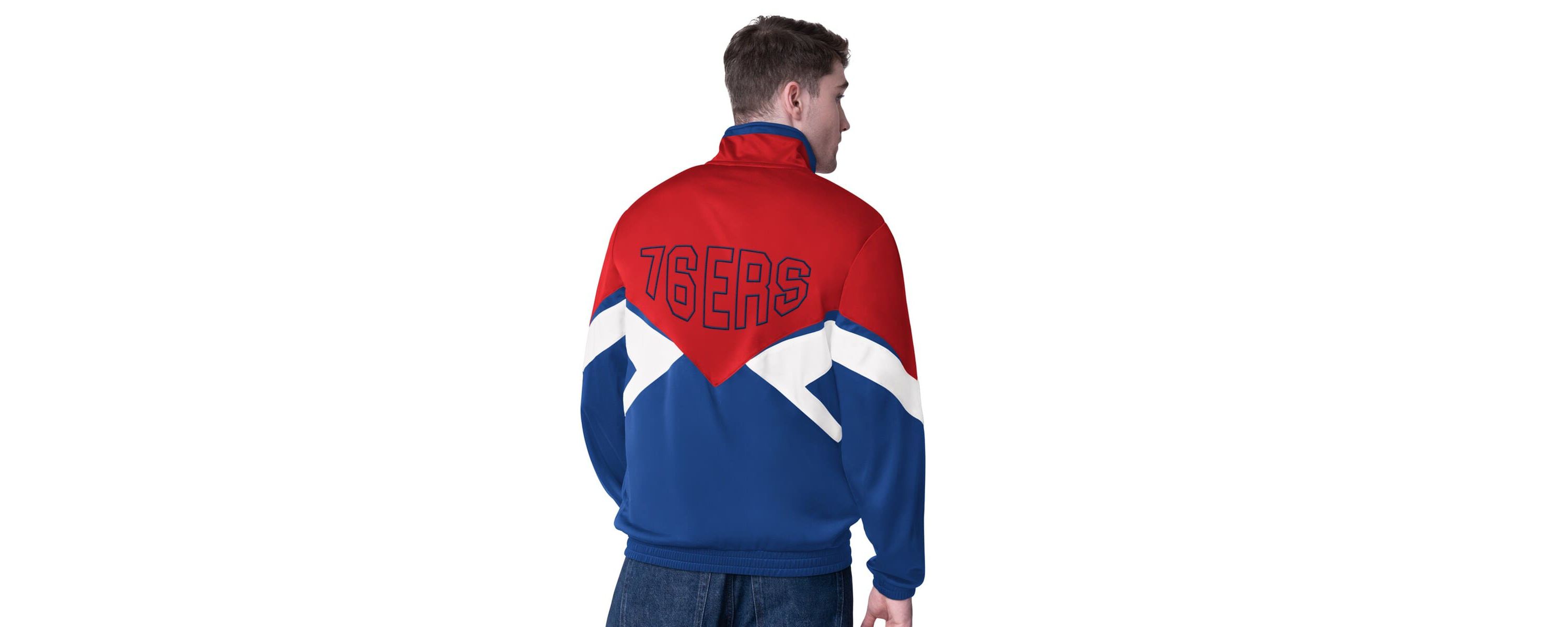 NBA Red/Royal Philadelphia 76ers Rush Applique Full-Zip Track Jacket