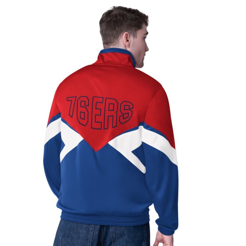 NBA Red/Royal Philadelphia 76ers Rush Applique Full-Zip Track Jacket