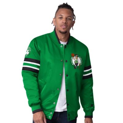 Starter Men's NBA Kelly Boston Celtics Scout Varsity Satin Full-Snap Jacket, Green, Large