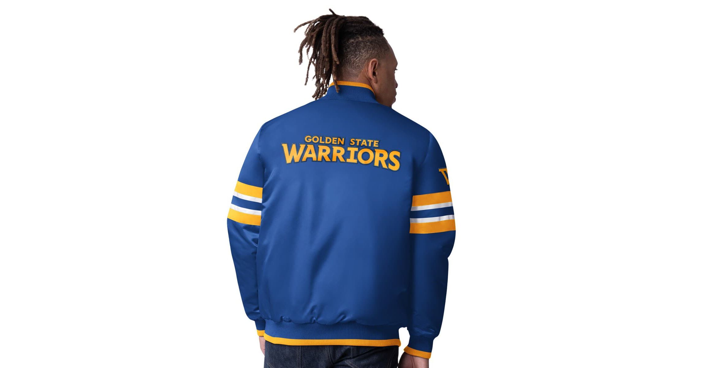 NBA Golden State Warriors Scout Varsity Satin Full-Snap Jacket