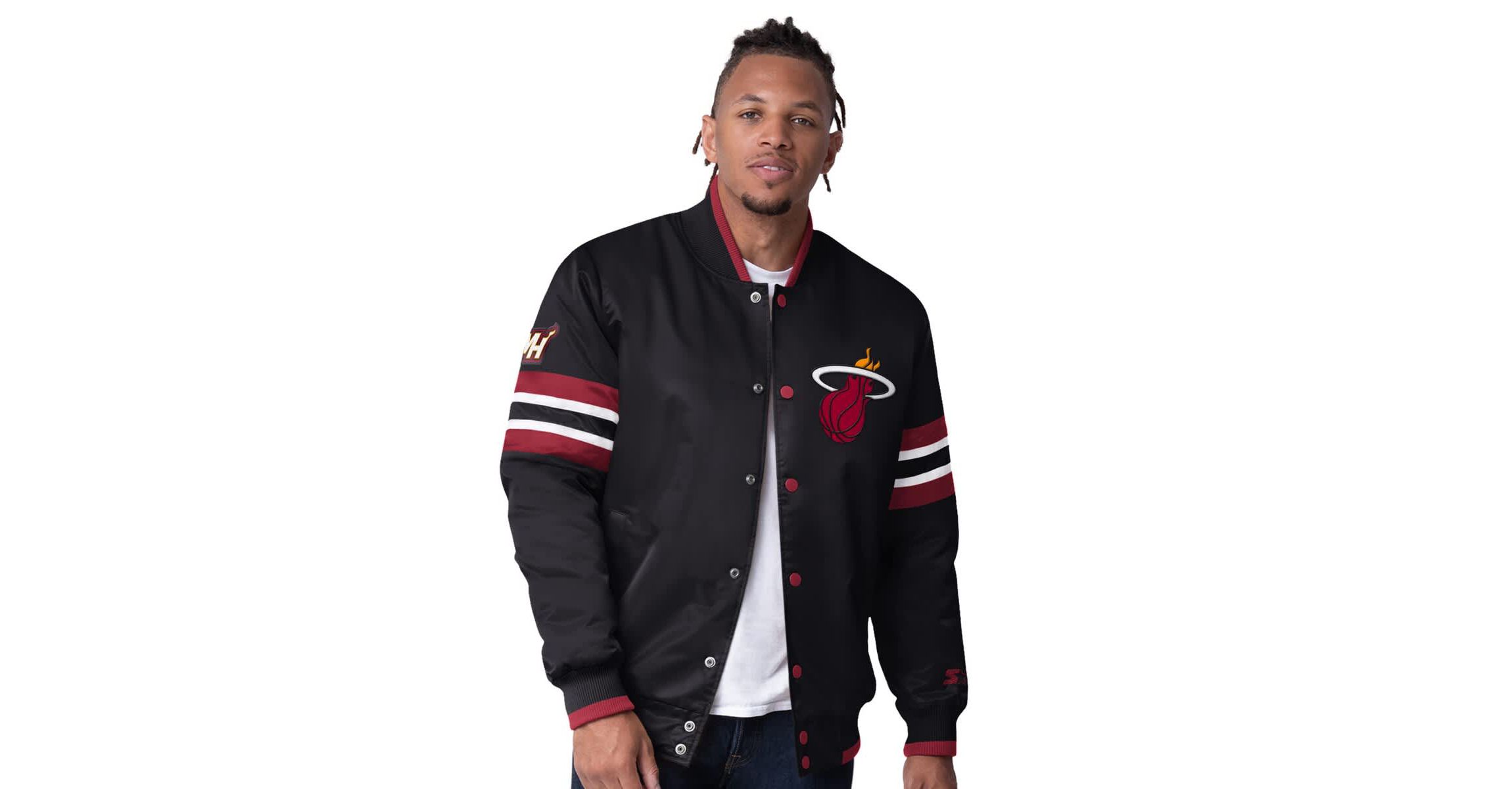 NBA Miami Heat Scout Varsity Satin Full-Snap Jacket