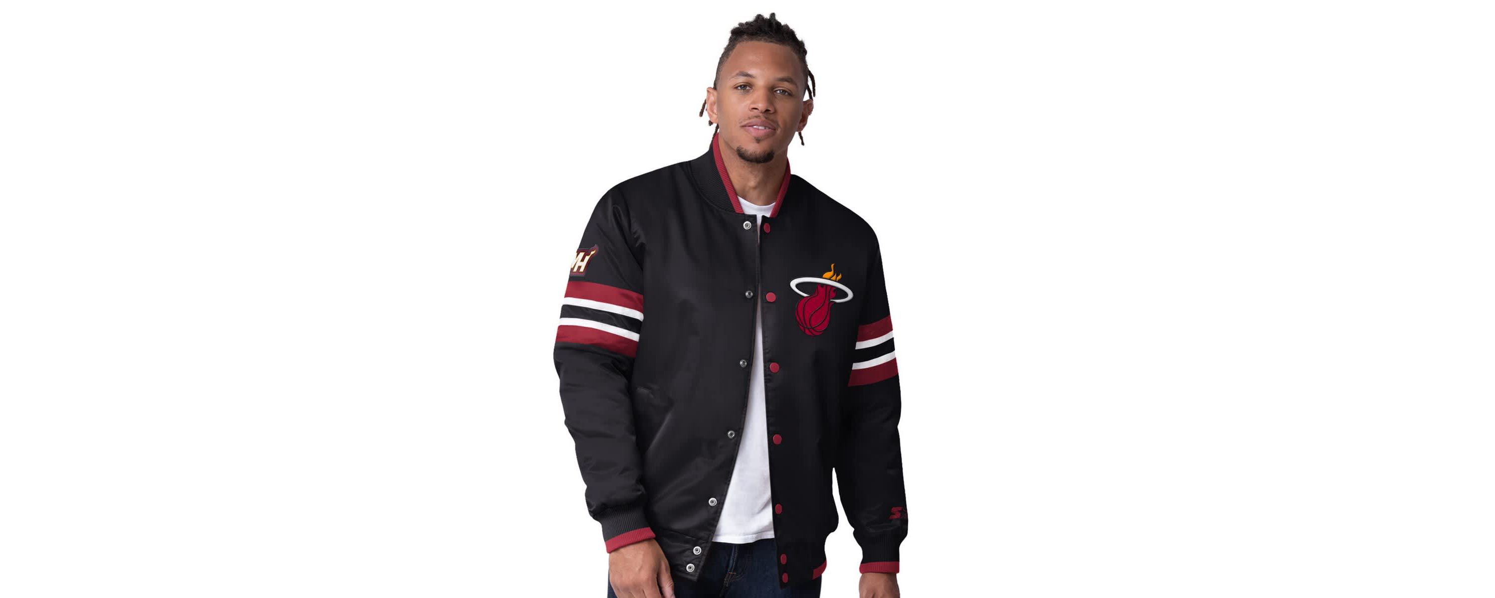 NBA Miami Heat Scout Varsity Satin Full-Snap Jacket