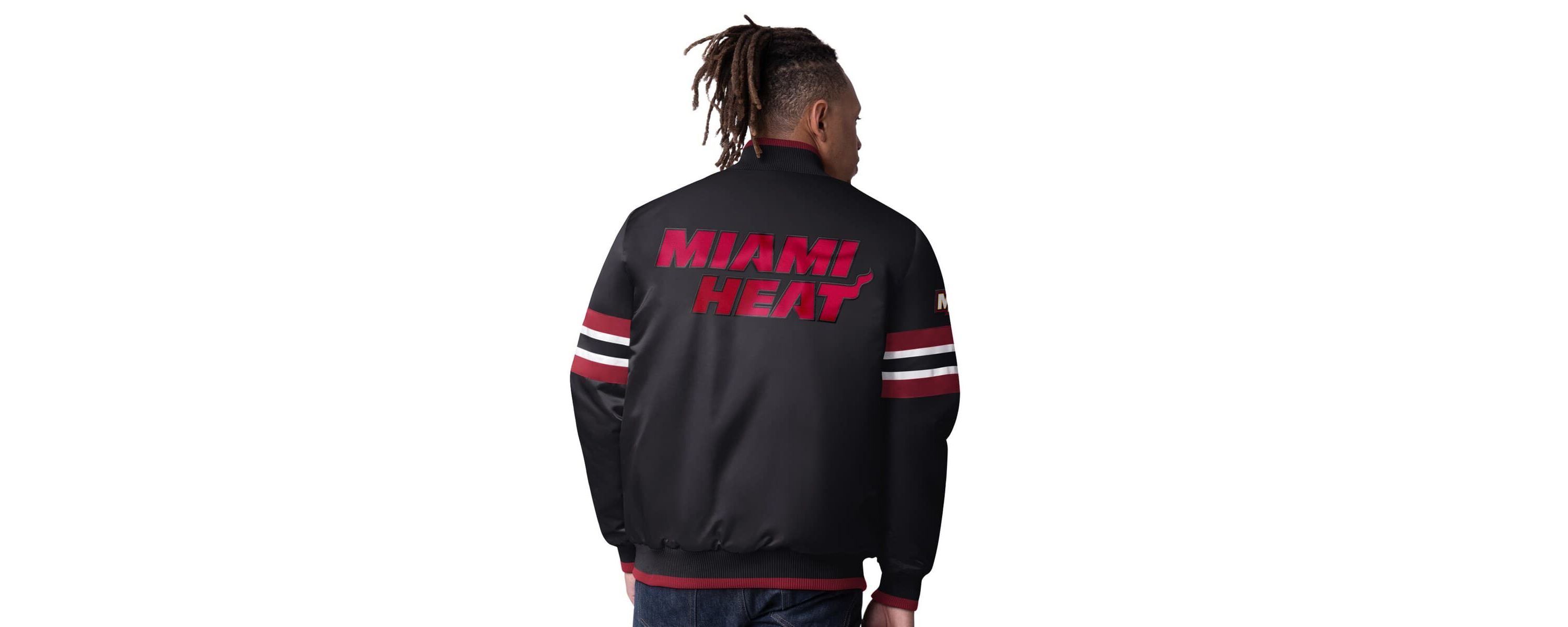 NBA Miami Heat Scout Varsity Satin Full-Snap Jacket