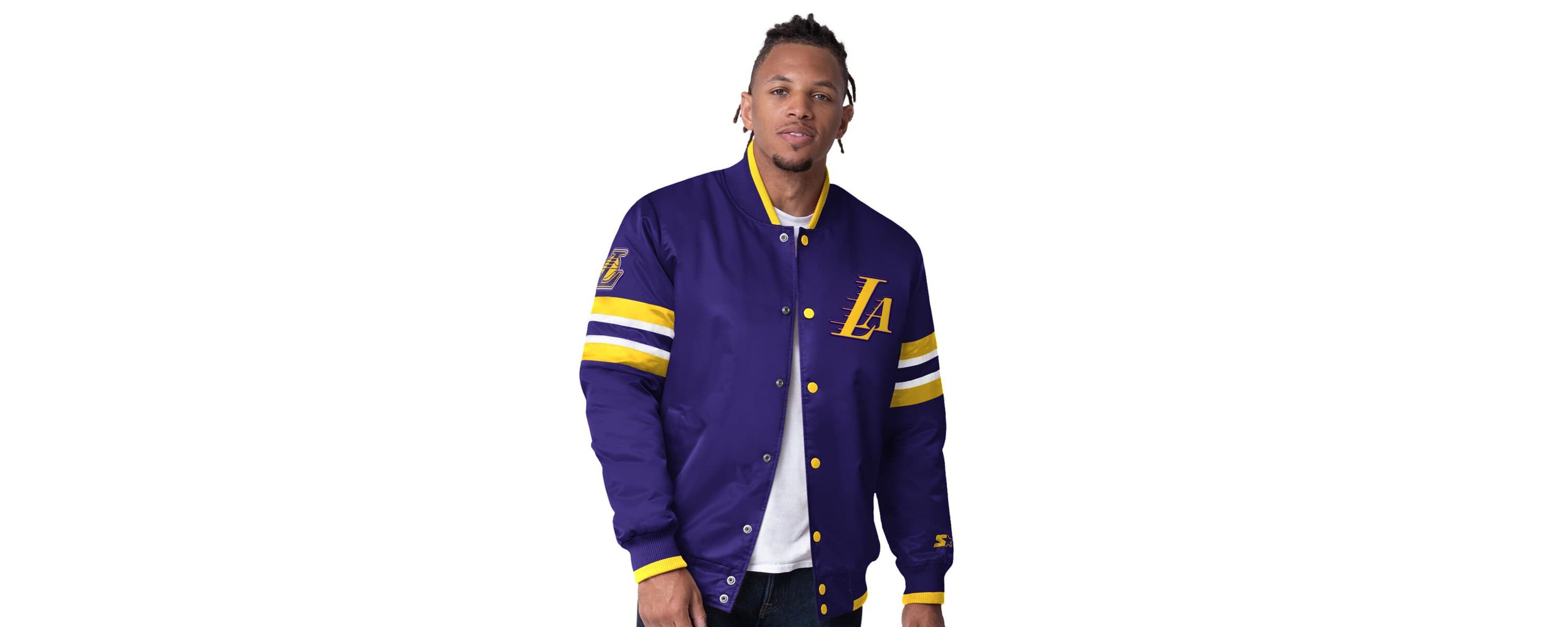 NBA Los Angeles Lakers Scout Varsity Satin Full-Snap Jacket