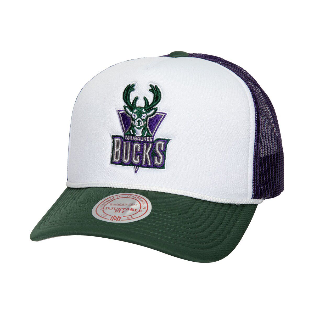 NBA Milwaukee Bucks Hardwood Classics Blocker Foam Front Trucker Snapback Hat