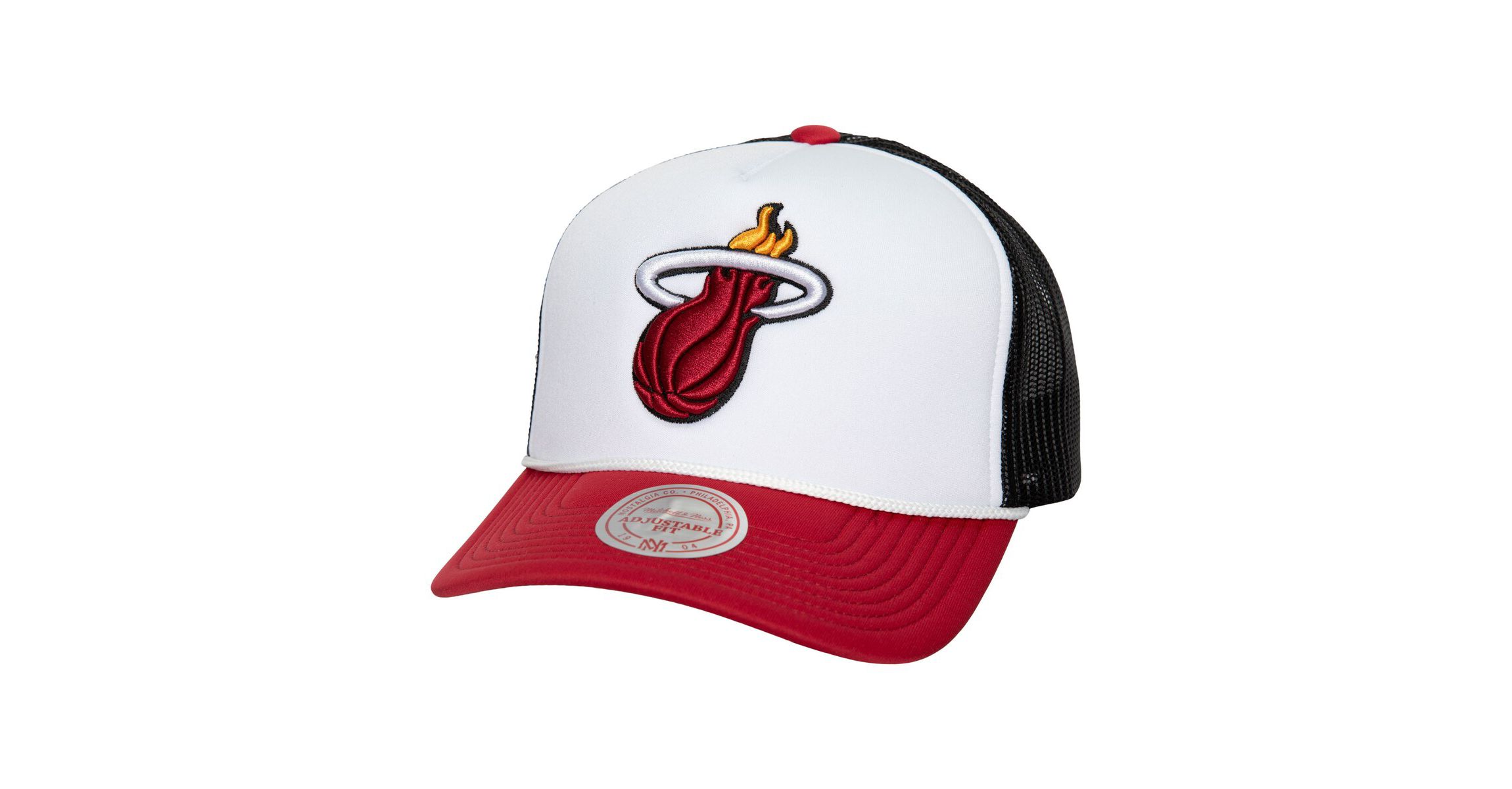 NBA Miami Heat Hardwood Classics Blocker Foam Front Trucker Adjustable Hat