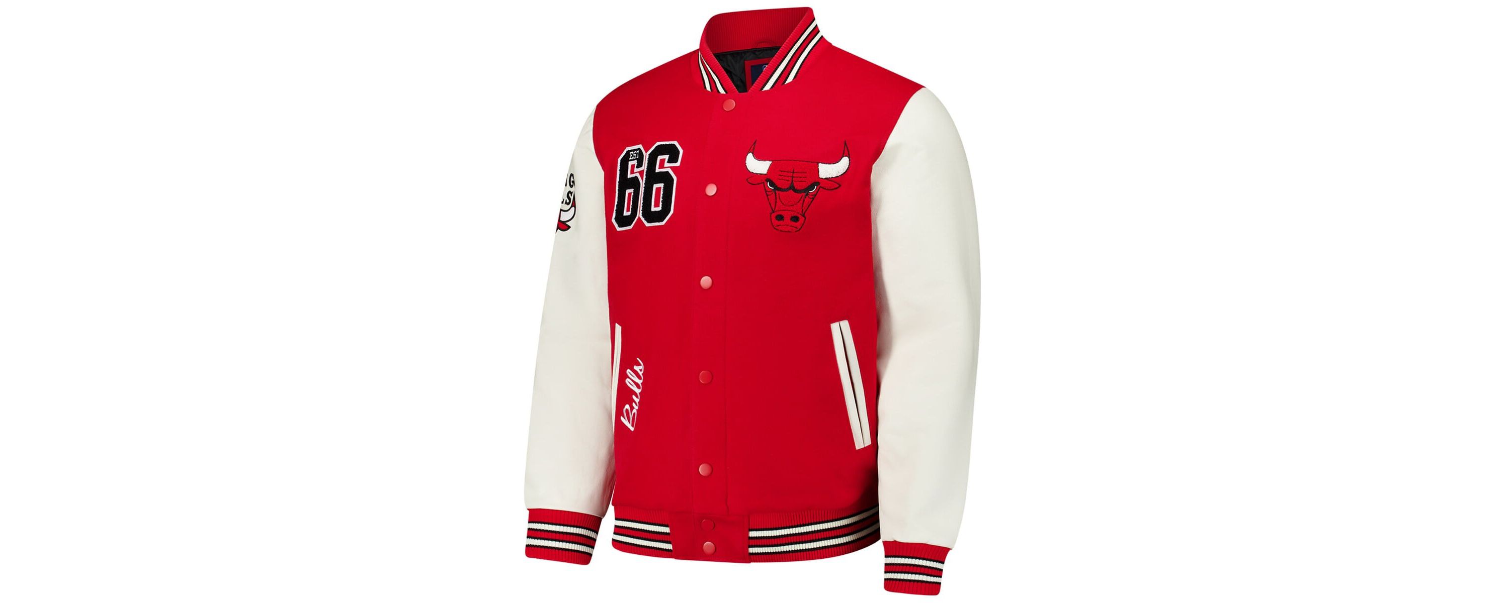 NBA Chicago Bulls Moneyball Wool & Leather Full-Snap Varsity Jacket