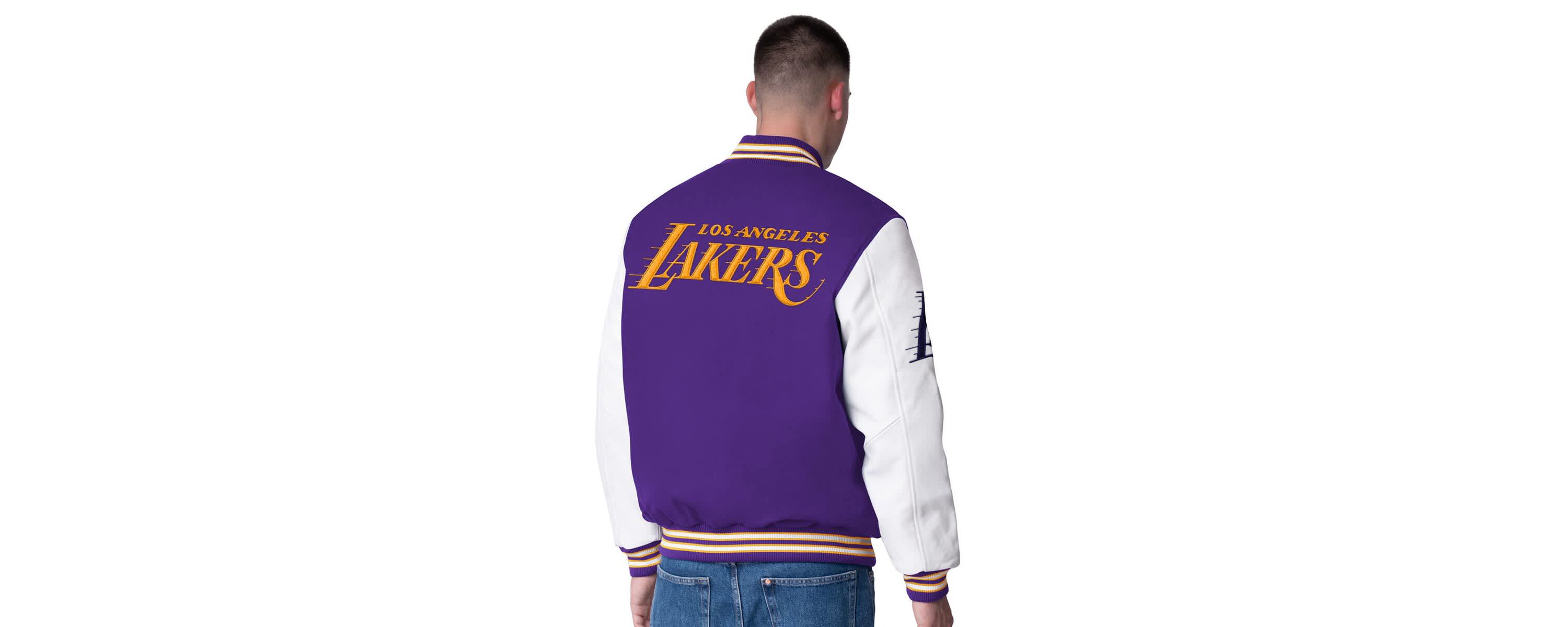 NBA Los Angeles Lakers Moneyball Wool & Leather Full-Snap Varsity Jacket