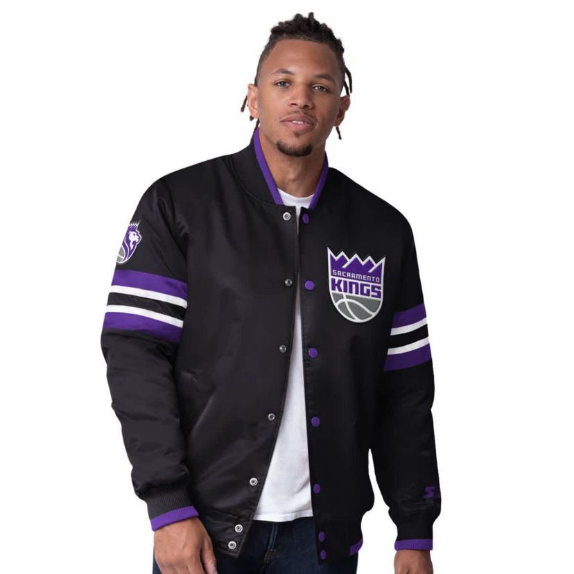 NBA Sacramento Kings Scout Varsity Satin Full-Snap Jacket