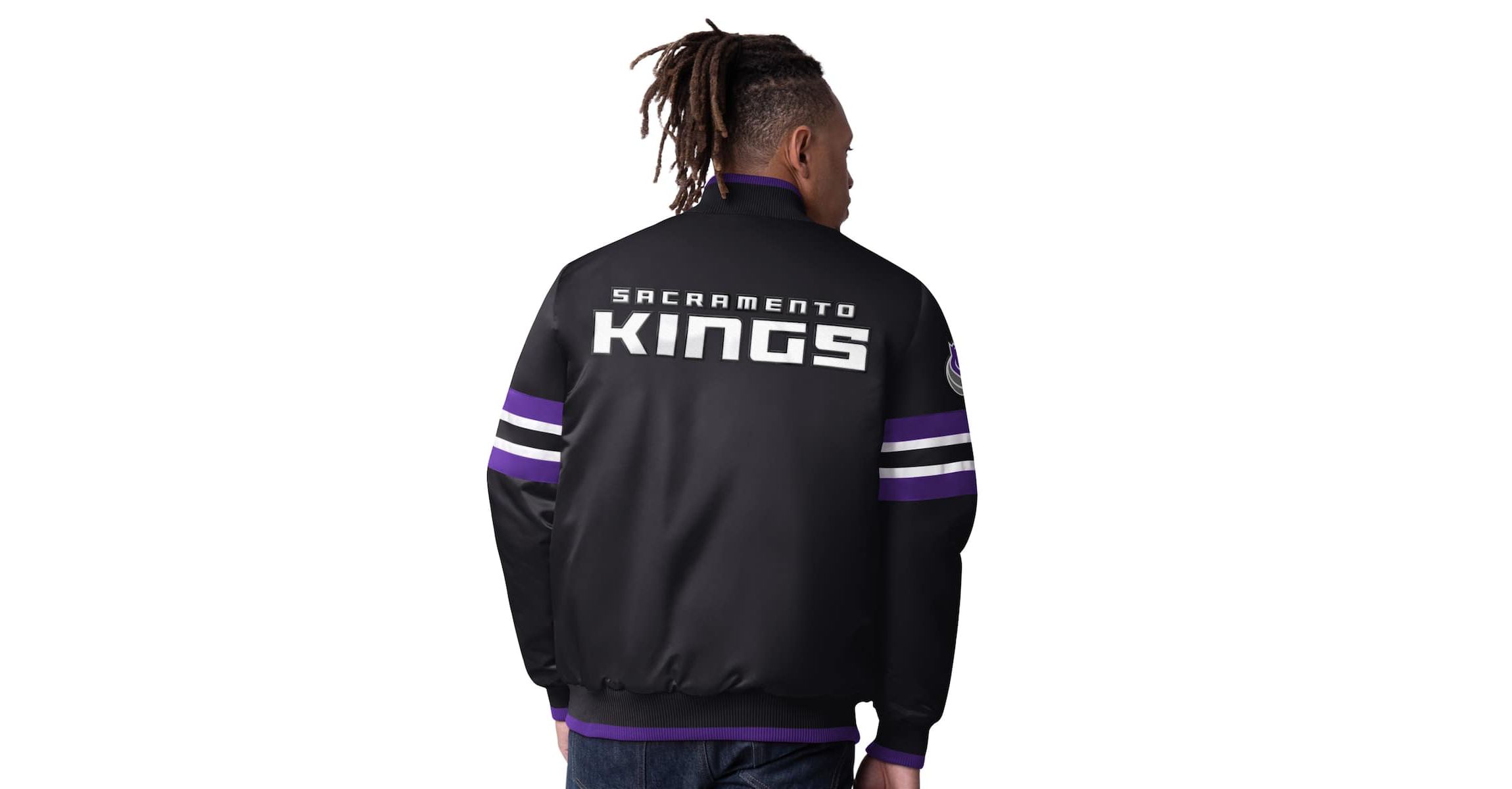 NBA Sacramento Kings Scout Varsity Satin Full-Snap Jacket