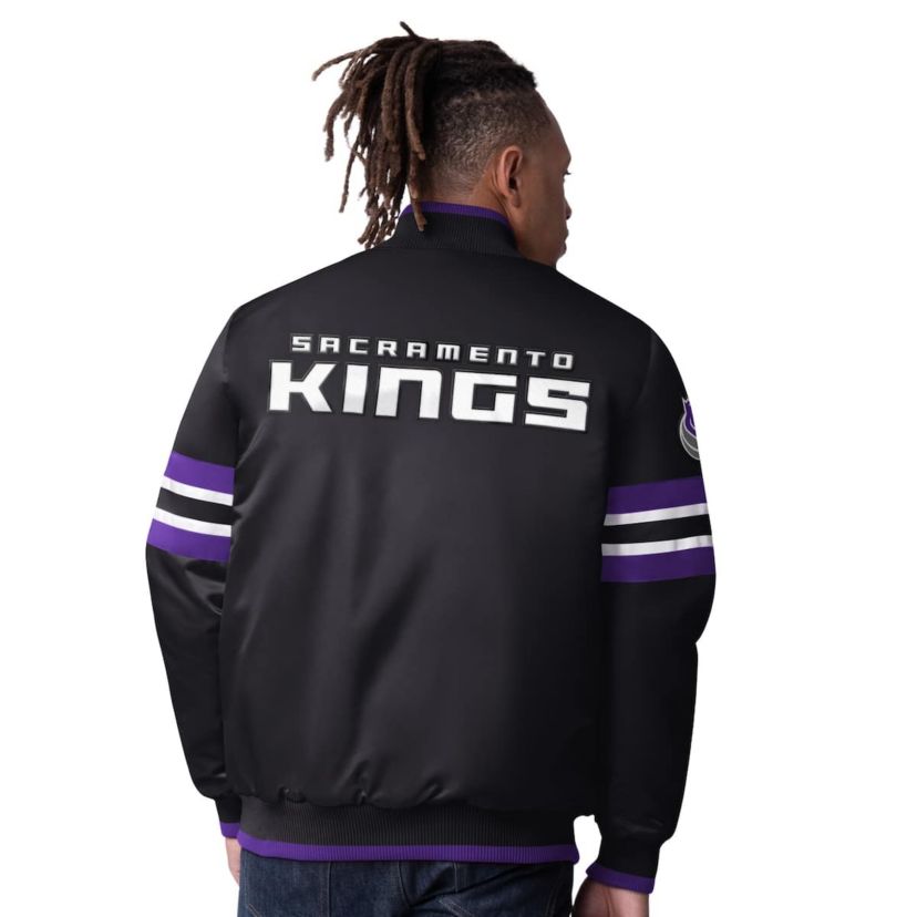 NBA Sacramento Kings Scout Varsity Satin Full-Snap Jacket