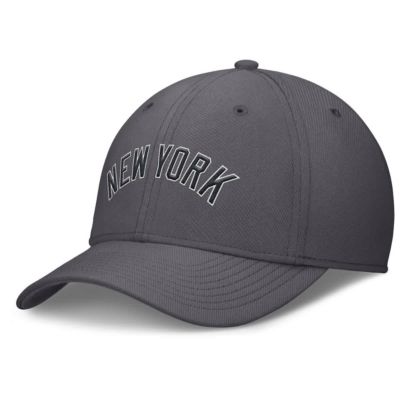 Men's MLB Nike New York Yankees Swoosh Performance Flex Hat, Gray, Medium