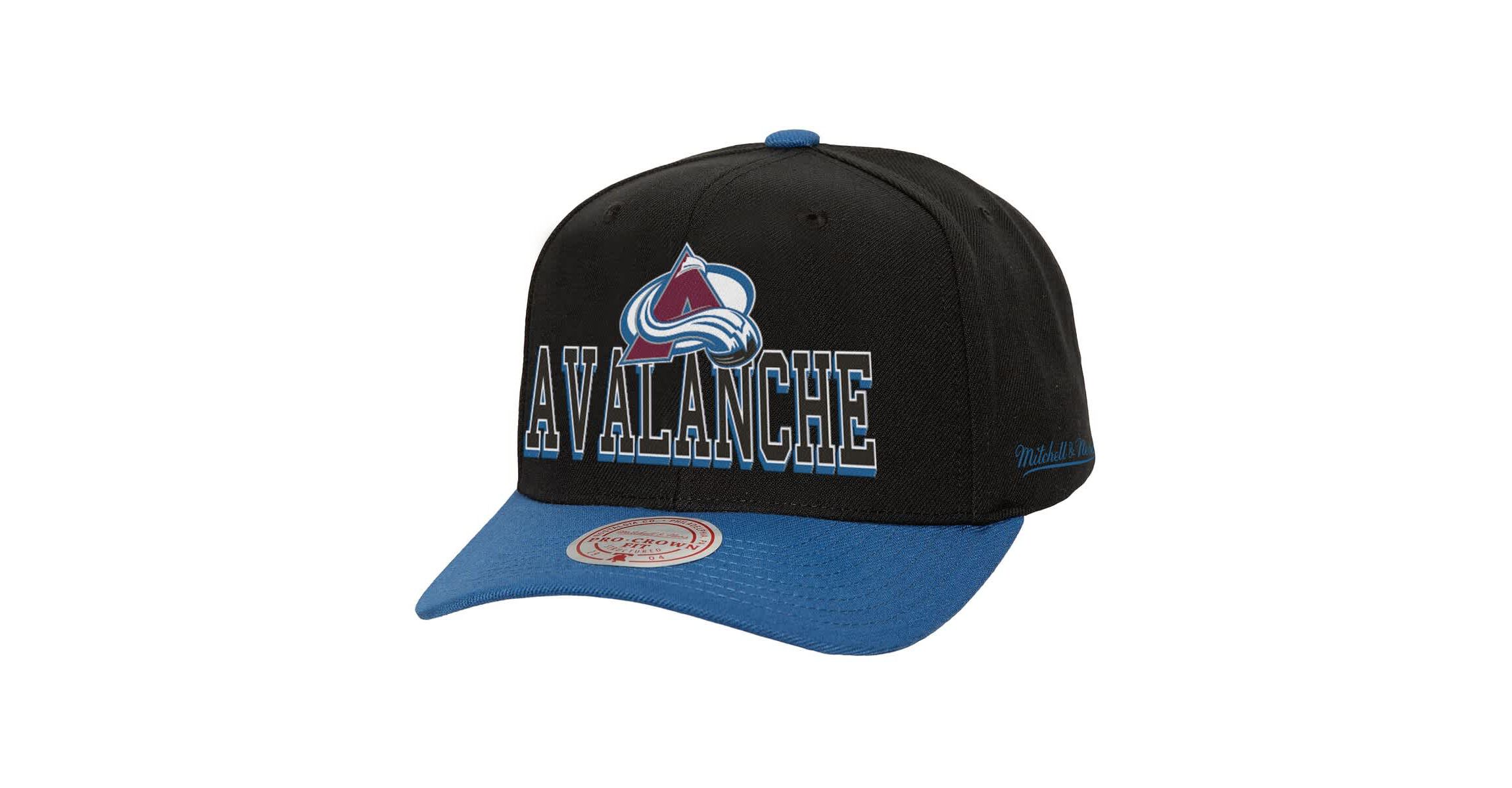 NHL Black/Navy Colorado Avalanche Backside Script Two-Tone Pro Crown Adjustable Hat