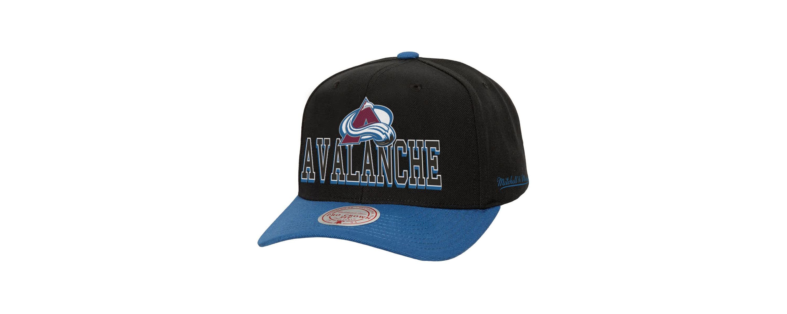 NHL Black/Navy Colorado Avalanche Backside Script Two-Tone Pro Crown Adjustable Hat