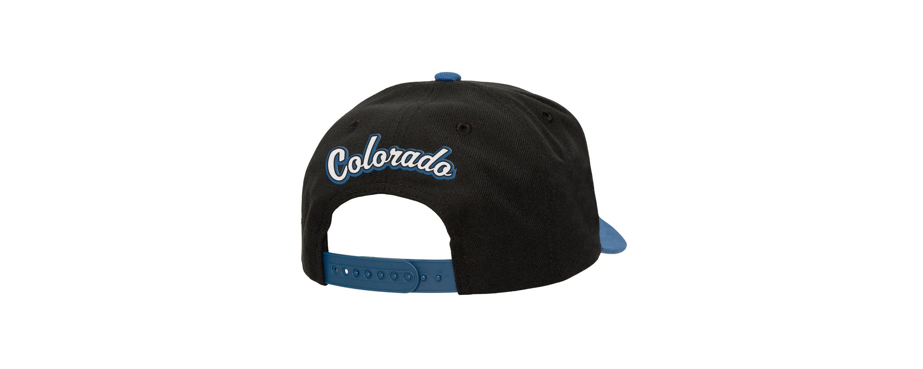 NHL Black/Navy Colorado Avalanche Backside Script Two-Tone Pro Crown Adjustable Hat