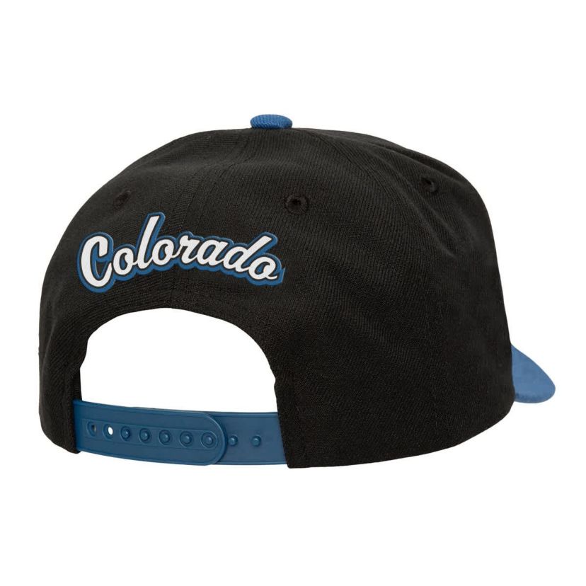 NHL Black/Navy Colorado Avalanche Backside Script Two-Tone Pro Crown Adjustable Hat