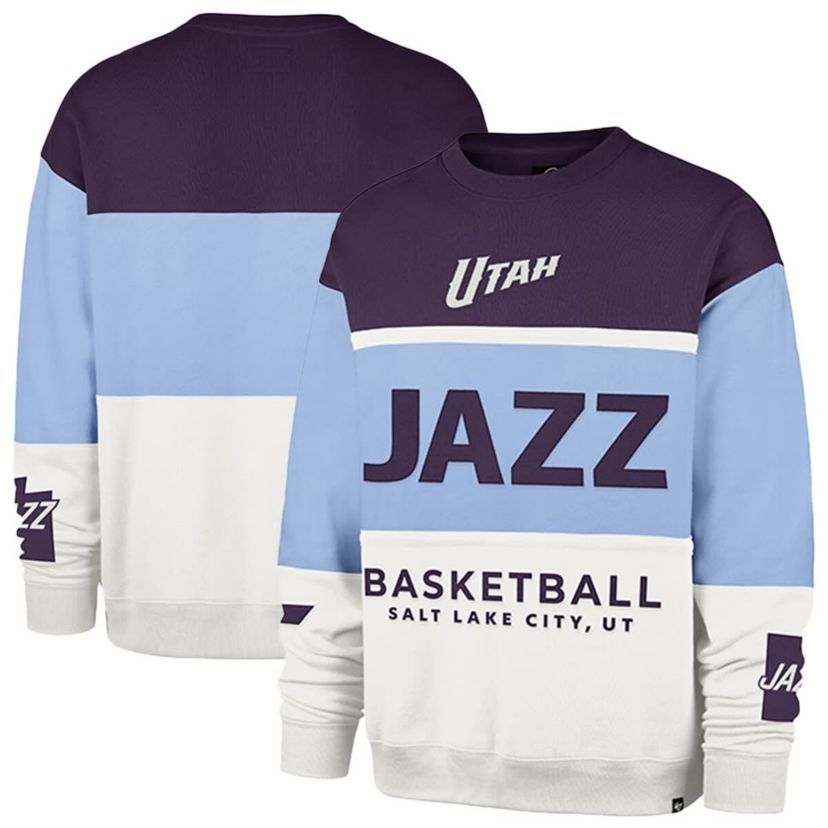 NBA Unisex Light Utah Jazz 2024/25 City Edition On Five Maximalist Pullover Sweatshirt