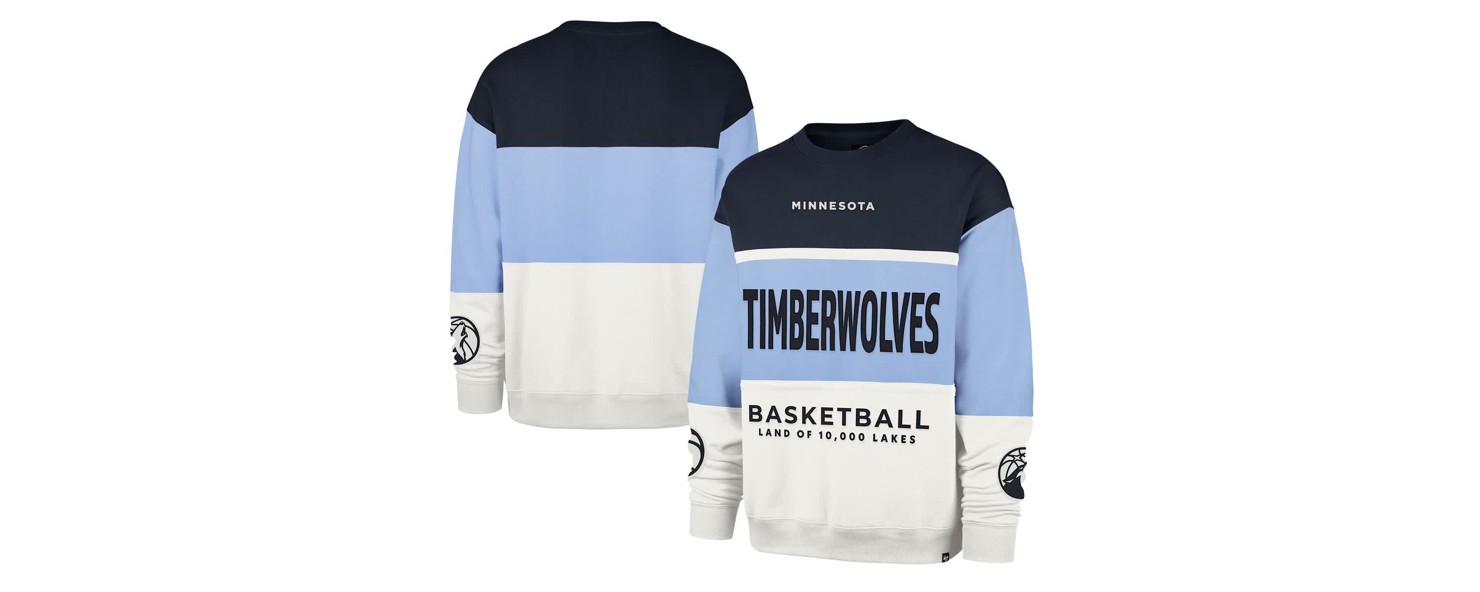 NBA Unisex Light Minnesota Timberwolves 2024/25 City Edition On Five Maximalist Pullover Sweatshirt