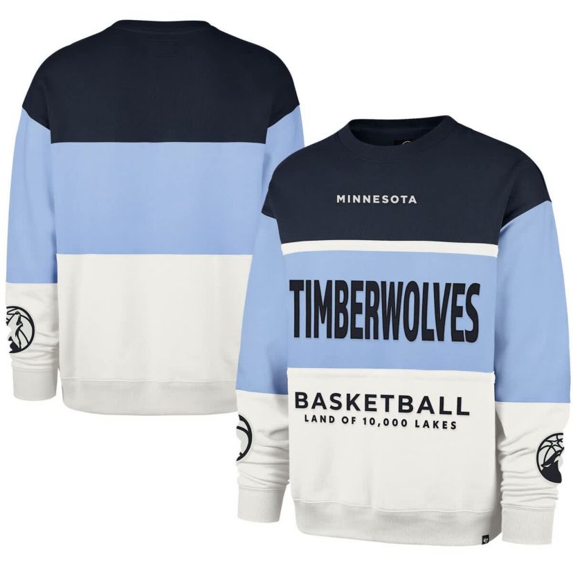 NBA Unisex Light Minnesota Timberwolves 2024/25 City Edition On Five Maximalist Pullover Sweatshirt