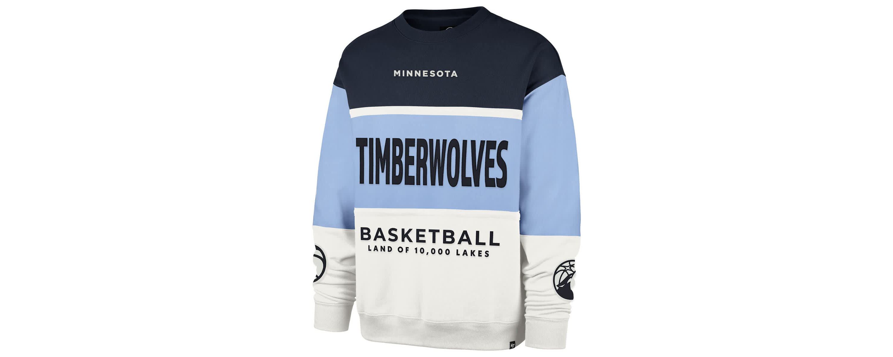 NBA Unisex Light Minnesota Timberwolves 2024/25 City Edition On Five Maximalist Pullover Sweatshirt