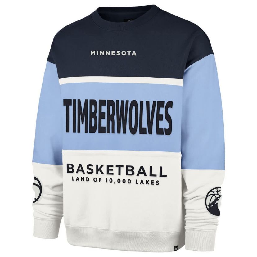 NBA Unisex Light Minnesota Timberwolves 2024/25 City Edition On Five Maximalist Pullover Sweatshirt
