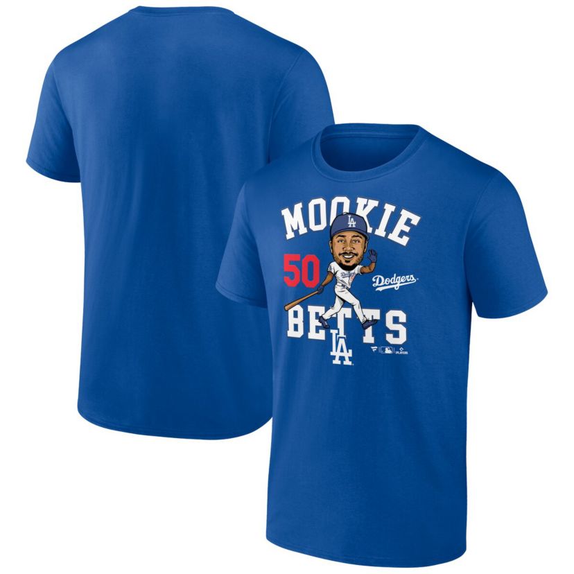 MLB Fanatics Mookie Betts Los Angeles Dodgers Hometown Caricature T-Shirt
