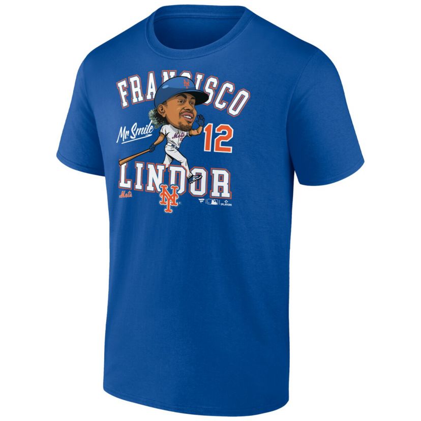 MLB Fanatics Francisco Lindor New York Mets Hometown Caricature T-Shirt