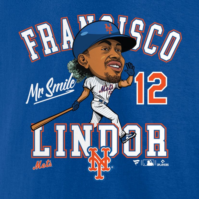 MLB Fanatics Francisco Lindor New York Mets Hometown Caricature T-Shirt
