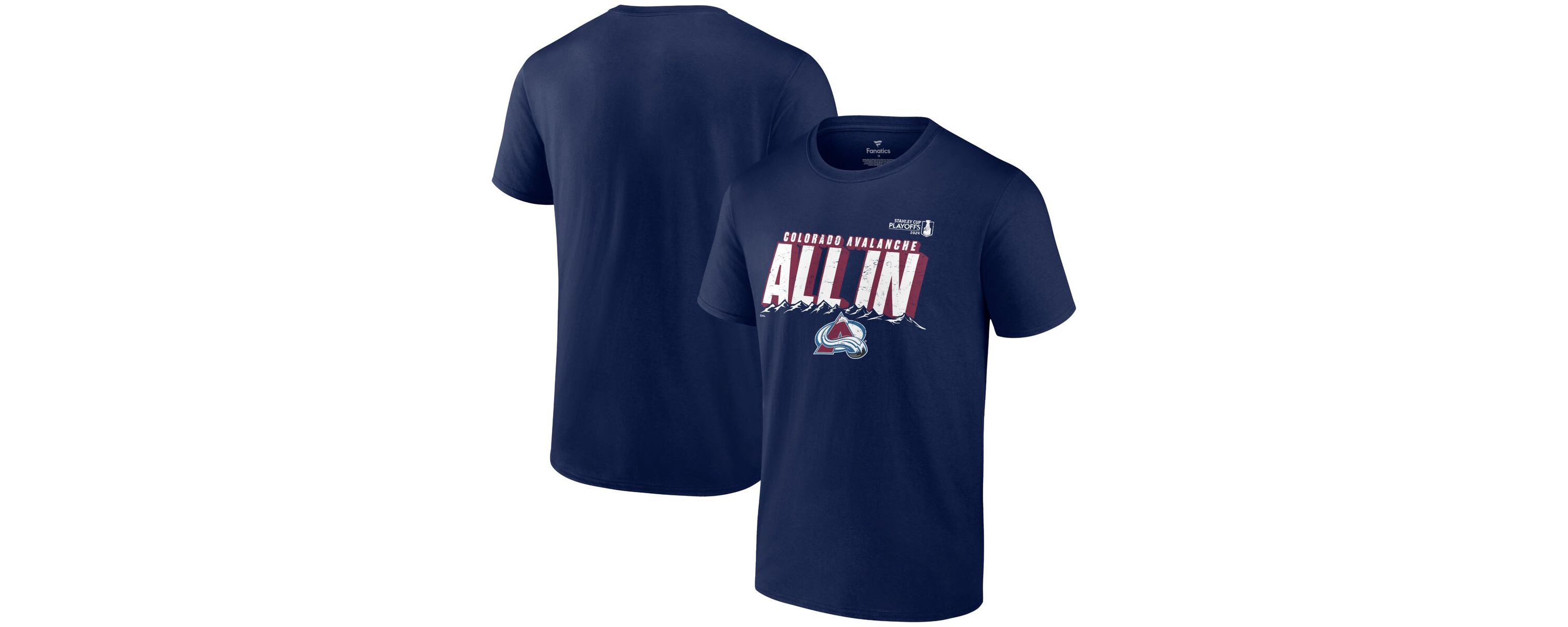 NHL Fanatics Colorado Avalanche 2024 Stanley Cup Playoffs Slogan T-Shirt