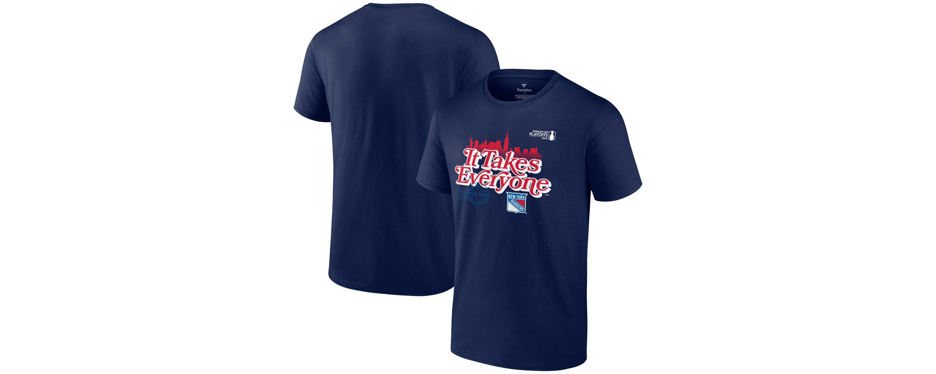 NHL Fanatics New York Rangers 2024 Stanley Cup Playoffs Slogan T-Shirt