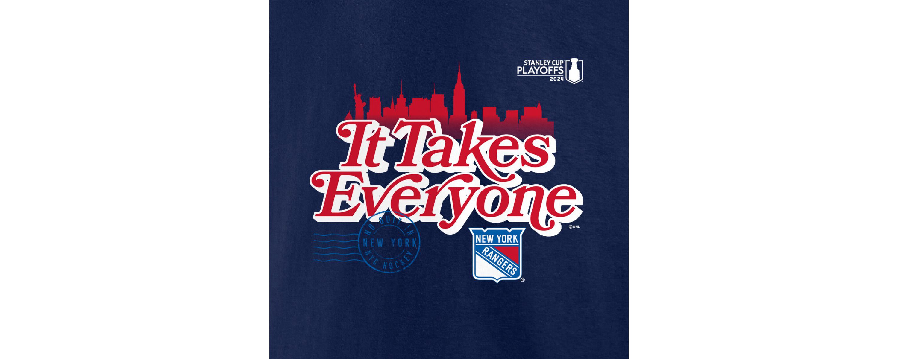 NHL Fanatics New York Rangers 2024 Stanley Cup Playoffs Slogan T-Shirt