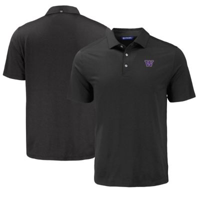 Cutter & Buck Men's NCAA Washington Huskies Coastline Epic Comfort Eco Recycled Polo, Black, 3XL
