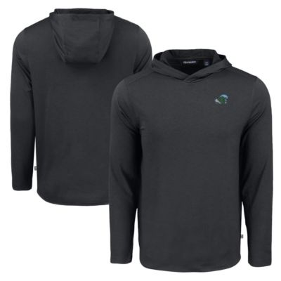Cutter & Buck Men's Tulane Green Wave NCAA Tulane Wave Coastline Epic Comfort Eco Recycled Long Sleeve Hoodie T-Shirt, Black, 3XL