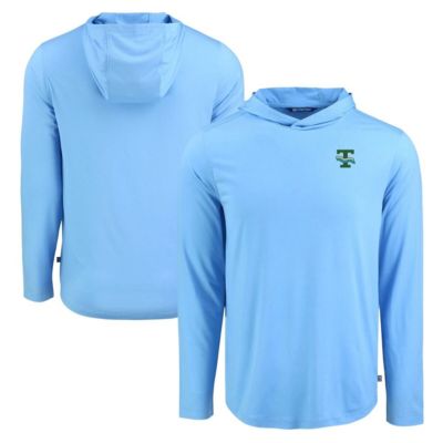 Cutter & Buck Men's Tulane Green Wave NCAA Light Tulane Wave Coastline Epic Comfort Eco Recycled Long Sleeve Hoodie T-Shirt