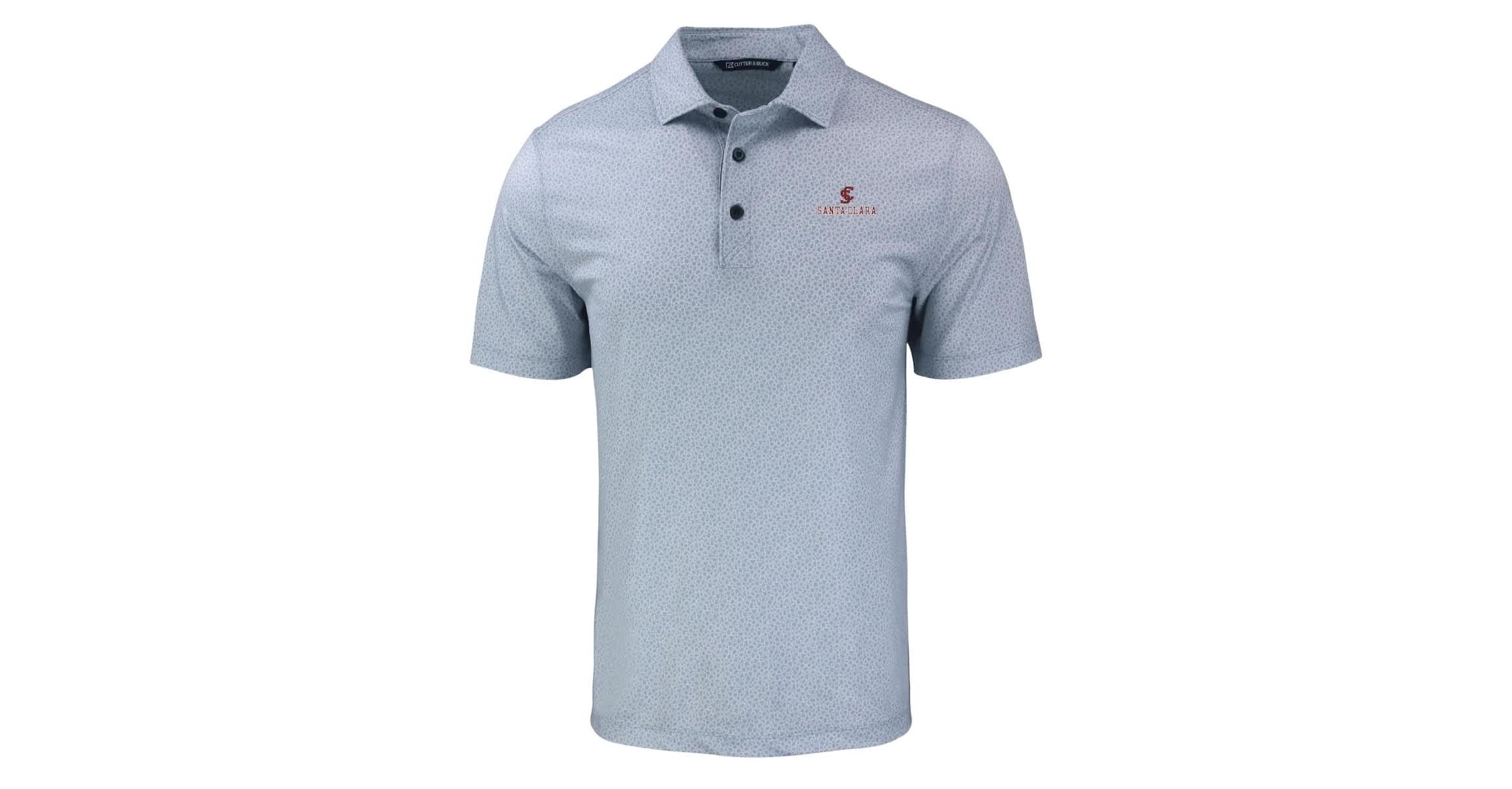 NCAA Santa Clara Broncos Pike Eco Pebble Print Stretch Recycled Polo