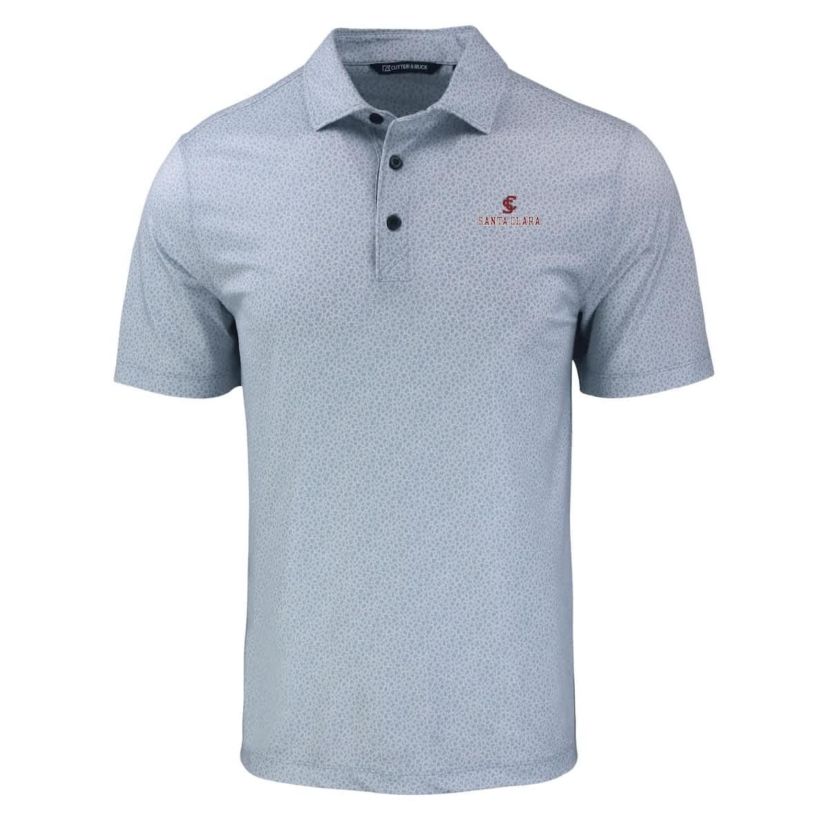 NCAA Santa Clara Broncos Pike Eco Pebble Print Stretch Recycled Polo