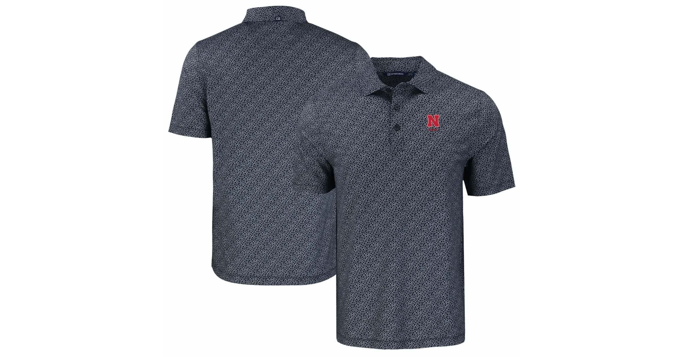 NCAA Nebraska Huskers Pike Eco Pebble Print Stretch Recycled Polo