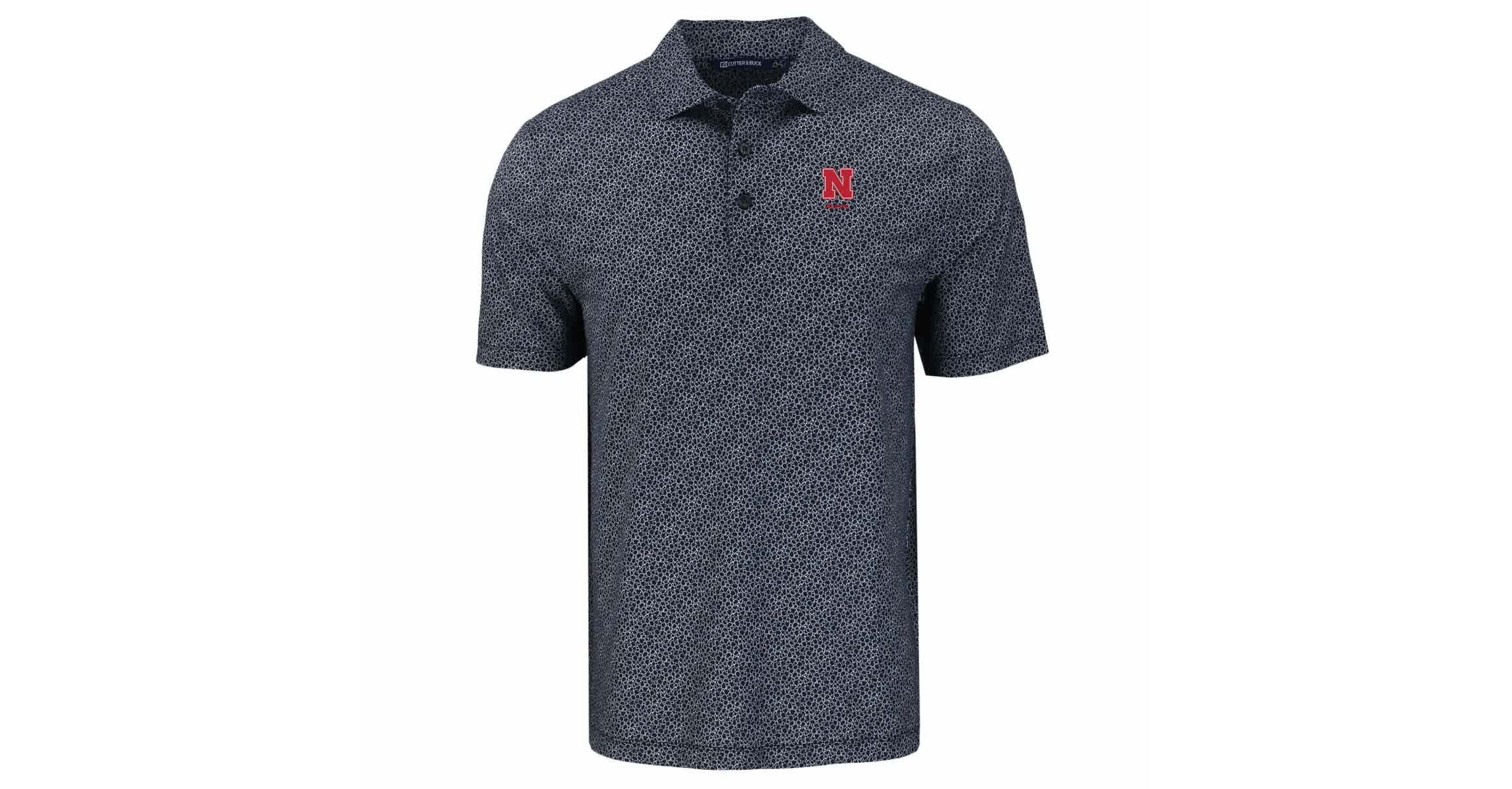 NCAA Nebraska Huskers Pike Eco Pebble Print Stretch Recycled Polo