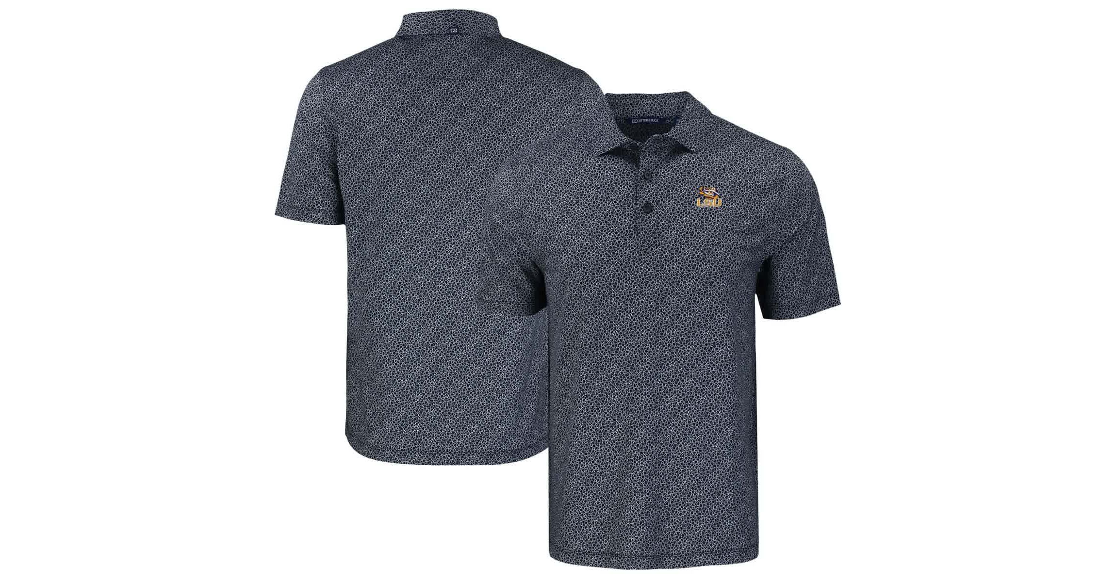 NCAA LSU Tigers Pike Eco Pebble Print Stretch Recycled Polo