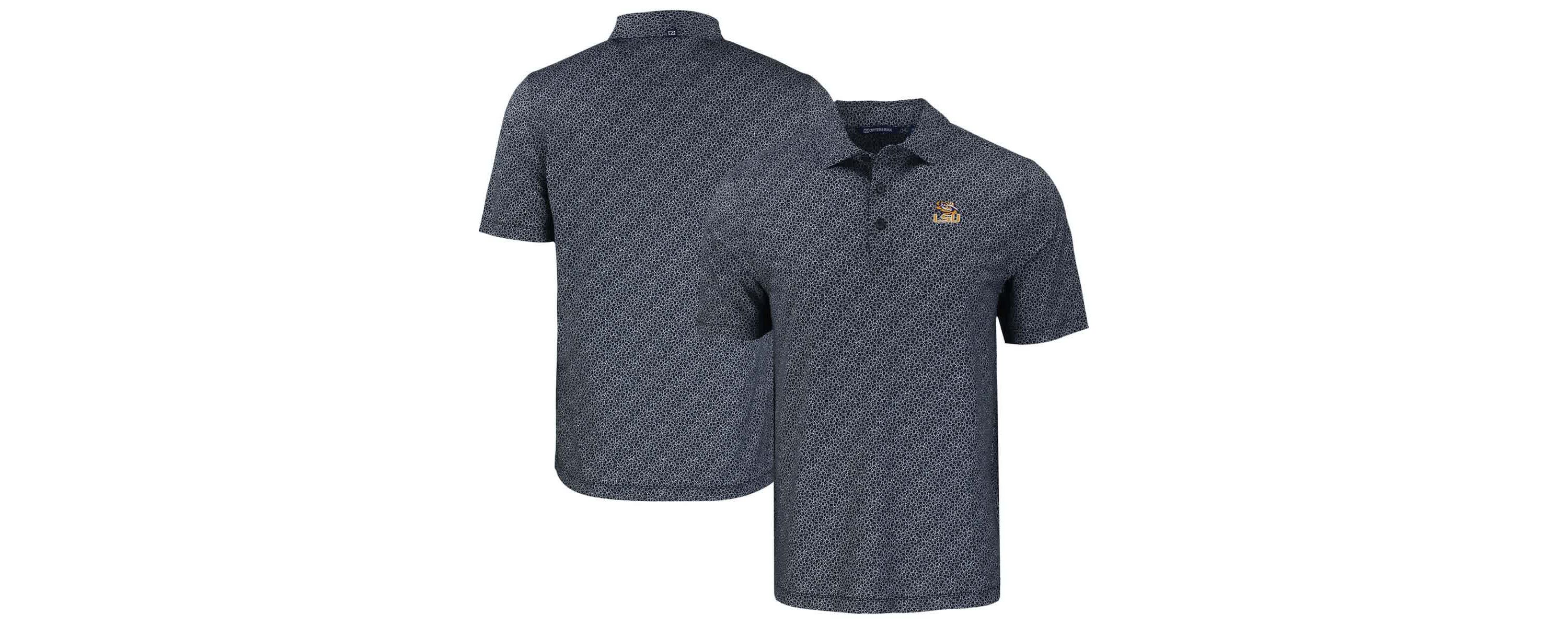 NCAA LSU Tigers Pike Eco Pebble Print Stretch Recycled Polo