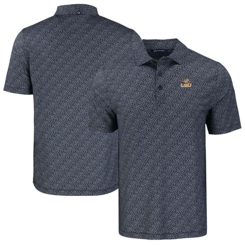 NCAA LSU Tigers Pike Eco Pebble Print Stretch Recycled Polo