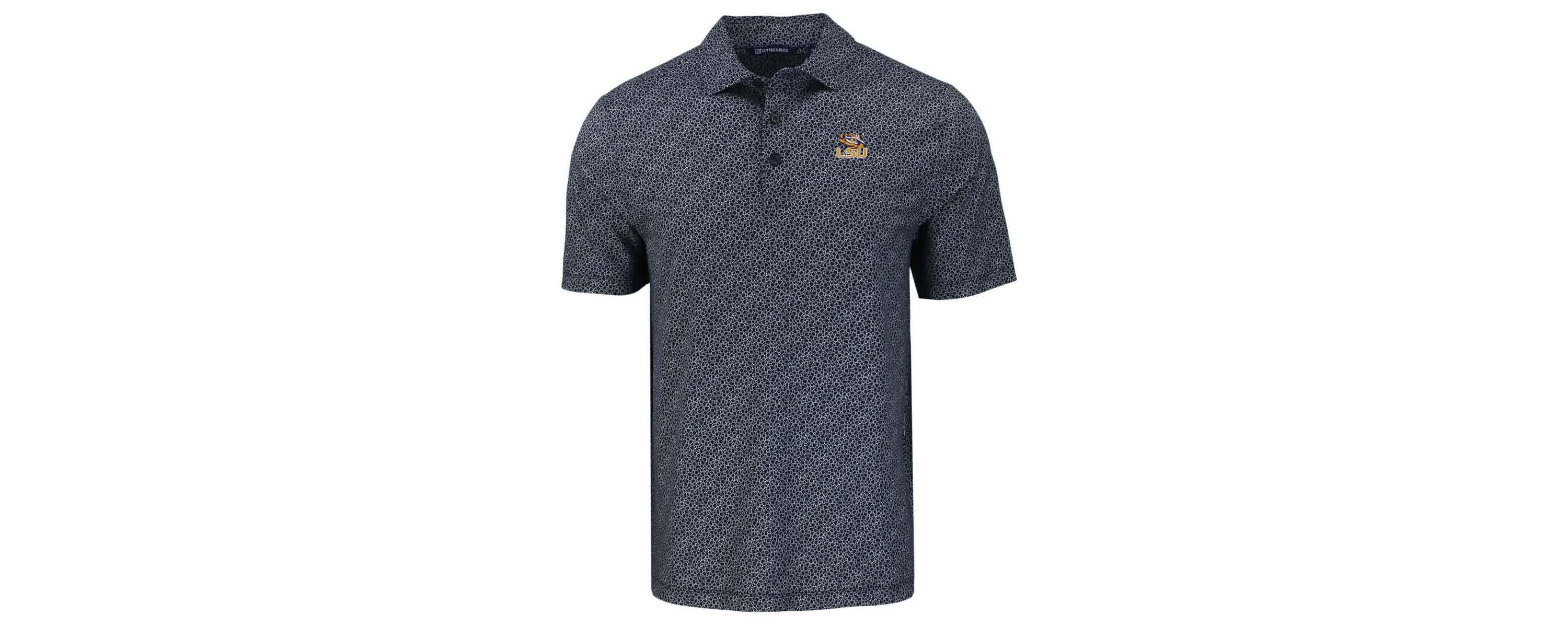 NCAA LSU Tigers Pike Eco Pebble Print Stretch Recycled Polo