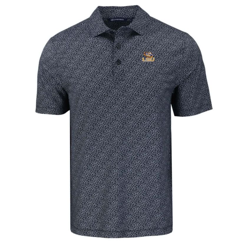 NCAA LSU Tigers Pike Eco Pebble Print Stretch Recycled Polo